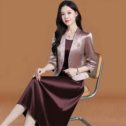 Ocnltiy小香风套装裙喜婆婆婚宴妈妈礼服高端重要场合穿搭两件套