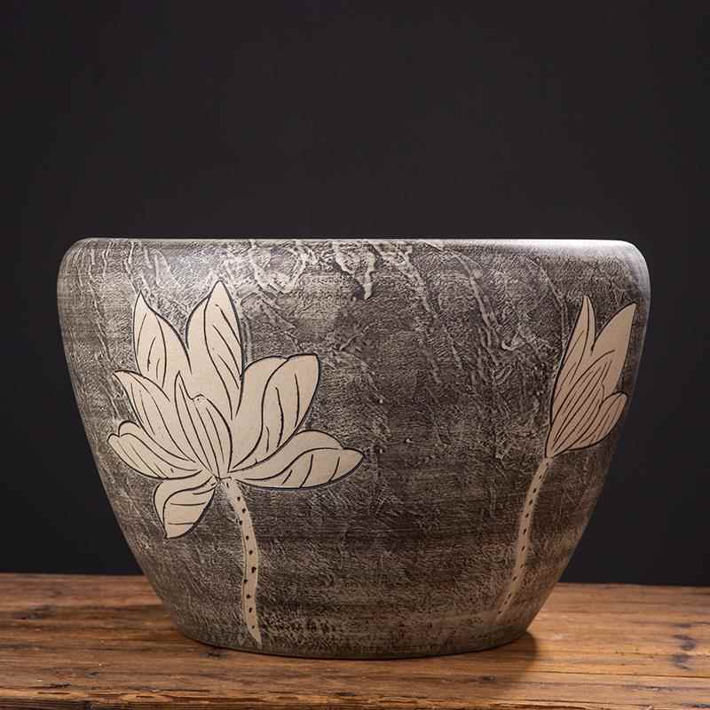 正品大景德镇陶瓷缸花养睡莲锦鲤庭院金鱼乌龟荷缸种树缸大号老式