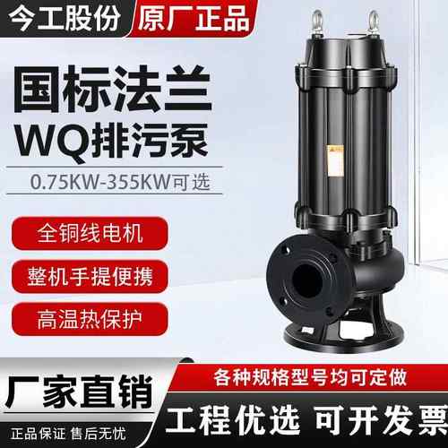 WQ法兰排污泵污水泵220V家用抽粪泥浆抽水泵380V潜水泵抽水机