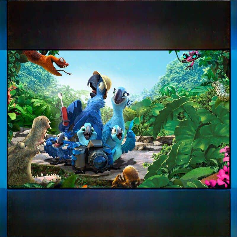 JK经科H3窄边框画框幕家用4K编织微孔透声幕长焦抗光高增益内嵌入式影院投影幕布100寸120寸150寸壁挂框架幕