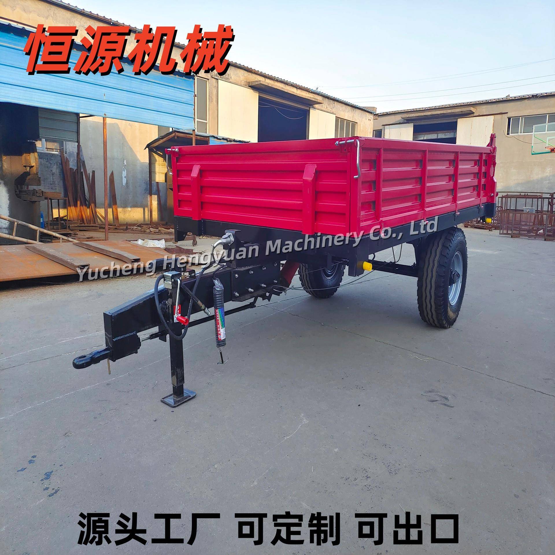 5吨单轴农用欧式拖车车斗配套30-80马力拖拉机运输各类散装货物