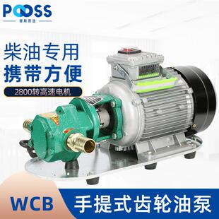 普斯手提WCB齿轮油泵220v两相/380V三相抽油机柴油煤油自吸卸油泵