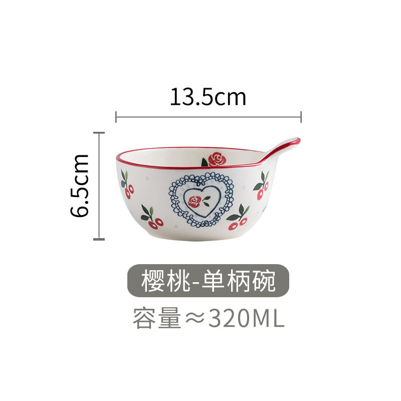 包邮日式小碗碗吃饭碗家用燕麦碗早餐碗麦片碗单耳宝宝辅食碗