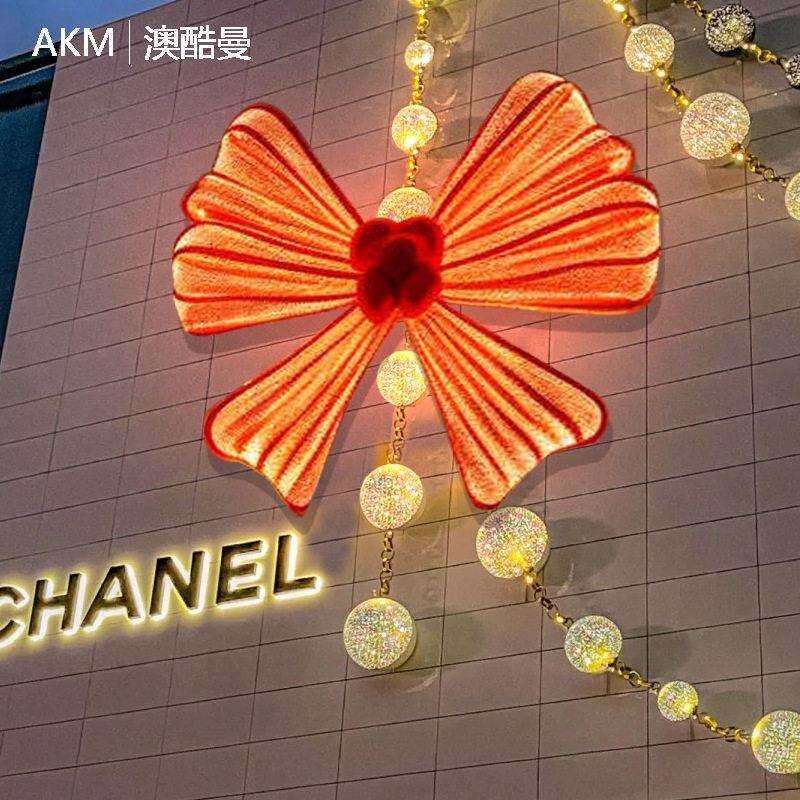 户外发光蝴蝶结灯网红广场打卡店铺商场引流摆件外墙布置装饰灯具