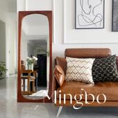 mingbo韩风ins风覆古实木落地镜 简约家用壁挂全身镜中古全身镜
