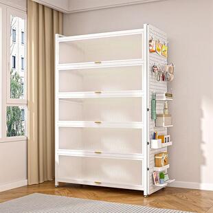Kitchen storage rack with door and dust-proof storage cabine