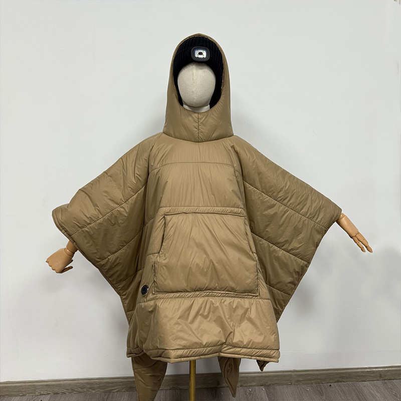 户外可穿式斗篷 加厚保暖3档温控纯色连帽衫防寒露营成人恒温睡袋