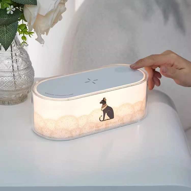 大英博物馆无线充电网红小夜灯高级感床头氛围灯爆款复古台灯