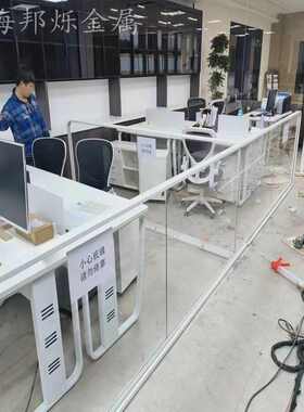不锈钢玻璃防护栏定制白色烤漆弧形卡槽栏杆上海超白钢化玻璃护栏