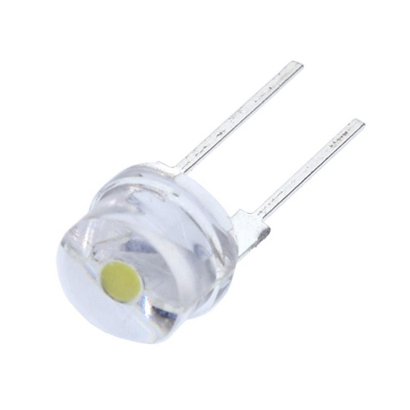 F8超高亮白光手电筒LED灯珠8MM直插发光二极管0.75W草帽白灯散光