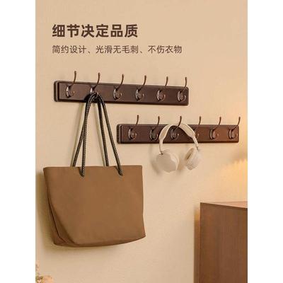 挂衣架墙上壁挂免打孔墙壁衣服挂钩入户玄关门后进门口实木衣新品