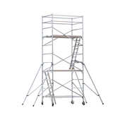 铝合金脚手架双宽75度爬梯脚手架稳固便携带轮移动爬梯