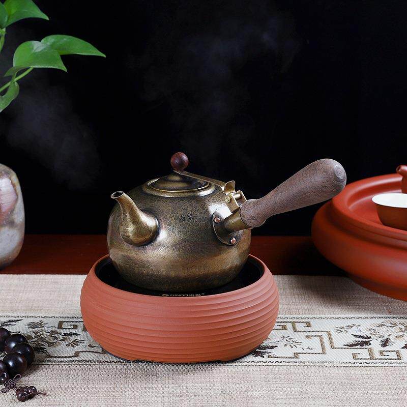 若容茶艺纯紫铜加厚纯手工铜壶煮茶侧把复古纯铜壶铜壶烧水壶