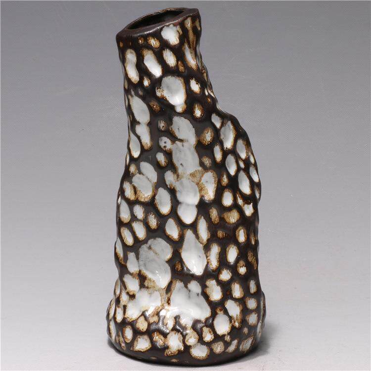 龙砂陶宜兴紫砂粗陶色釉花插花器花瓶制作厂家销售中式
