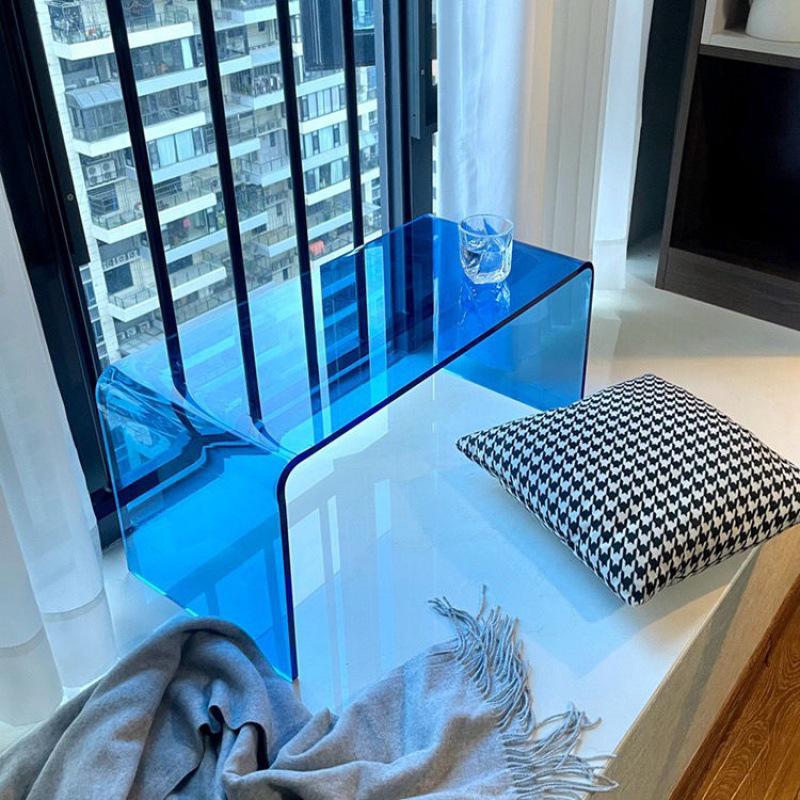 简约ins透明亚克力红茶力板几网亚克 茶几柜床头柜收纳风北欧透明