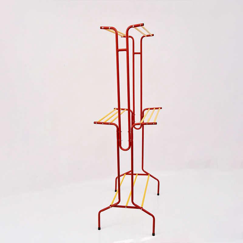 室外阳台架落地式晾衣架家用挂衣架简易双层晾衣杆晒被子衣服架子