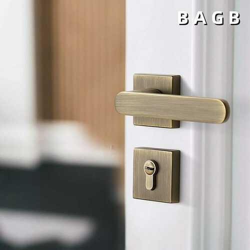 BAGB室内卧室房门锁家用北欧静音门锁青古铜分体锁卫生间磁吸门锁