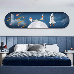 饰画创卡通游宙太空人卧床头宇画房间 网红遨太空男孩意儿室童房装