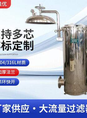 工业大流量水过滤器不锈钢耐腐蚀耐酸固液分离过滤器