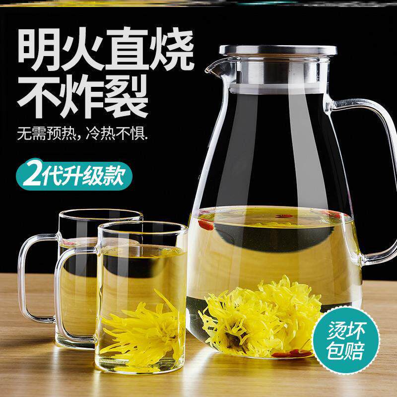 日本正品品质玻璃冷水壶冷水壶家用耐高温凉水杯耐热防爆大容量