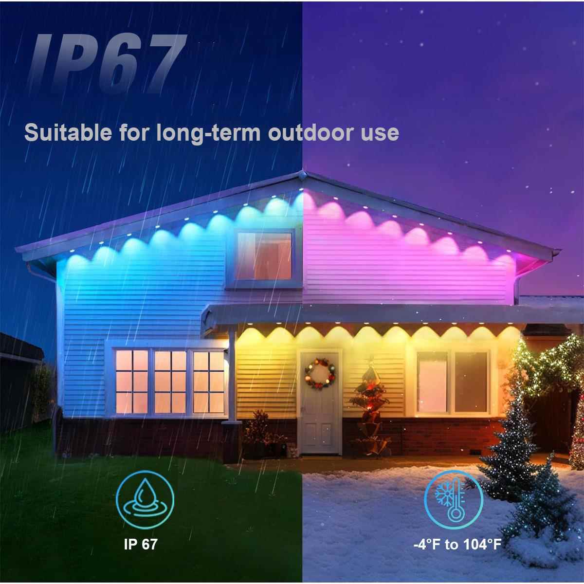 RGB屋屋檐灯TDSLE圣D户外智能灯串节对日派氛围装饰灯串檐灯诞爆