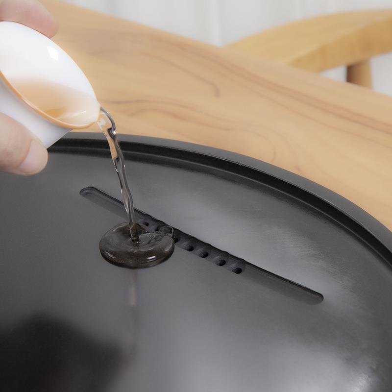 精致小茶盘乌金石圆形排水式干泡台客厅家用现代高端轻奢石头茶台