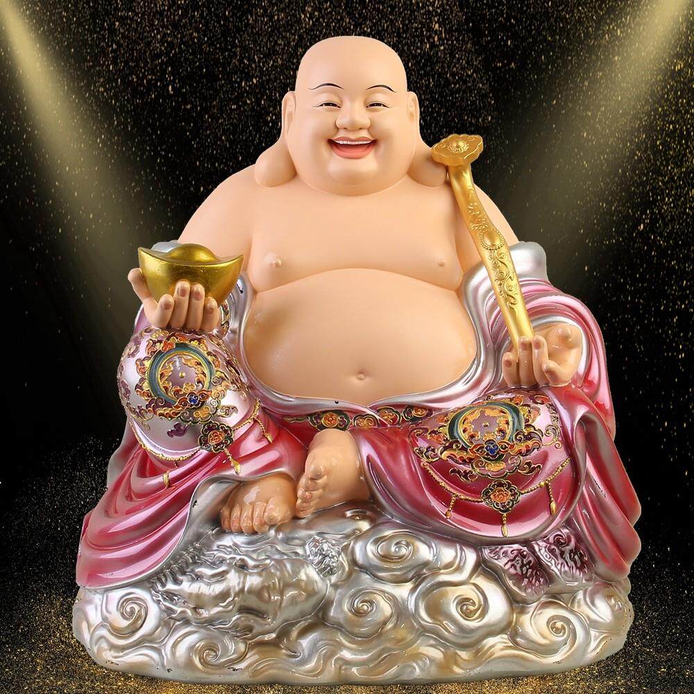 笑佛像大肚开心弥勒佛菩萨树脂彷铜像佛像居家用招财办公室摆件