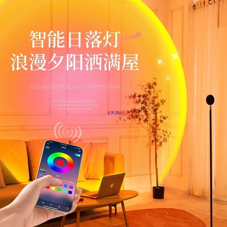 日落小夜灯直播间背景拍照客厅落日夕阳灯氛围落地卧室感网红