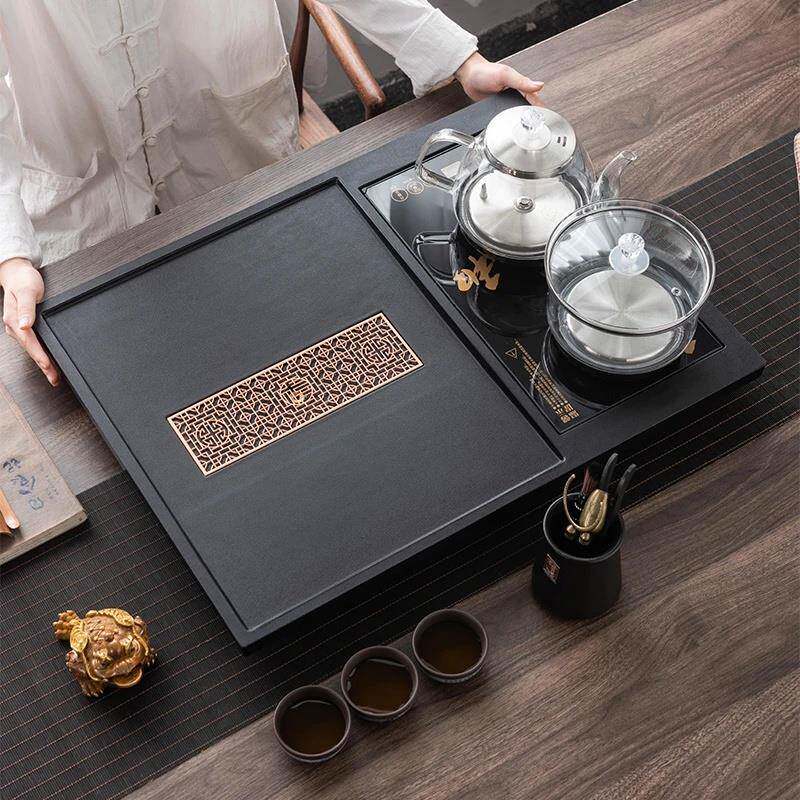 合成黑金石茶盘家用茶桌水壶综合办公全自动成套综合石茶盘