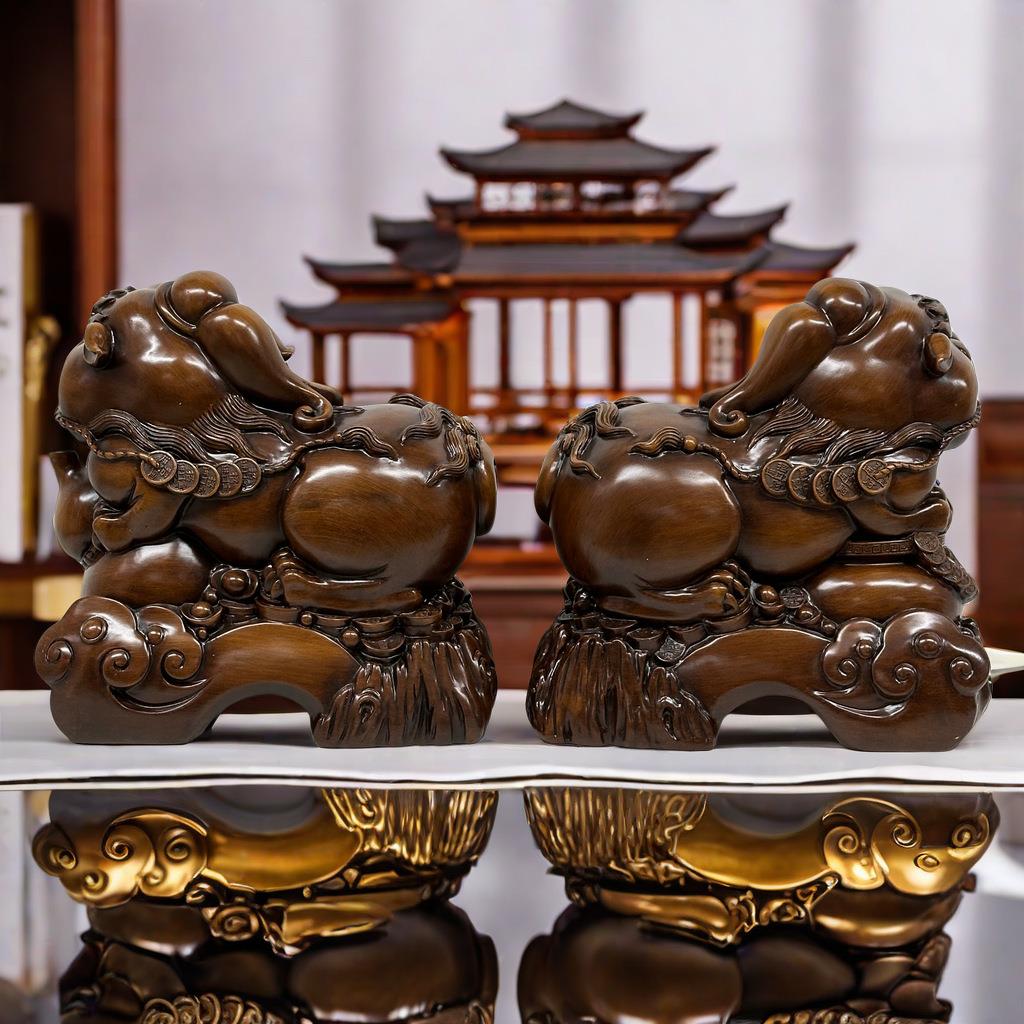 厂家直销貔貅风水摆件工艺品创意纳福聚财貔貅装饰品开业送礼