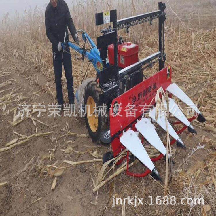 四层高杆玉米高粱割晒机水冷柴油电启动割晒机前置手扶四轮割台