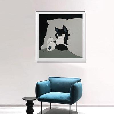 Angry Cat版画潮流艺术家TIDE挂画客厅卧室床头壁画咖啡店装饰画