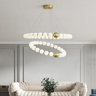 2022新款 全铜客厅吊灯北欧魔豆分子珍珠餐厅吊灯现代简约卧室灯具