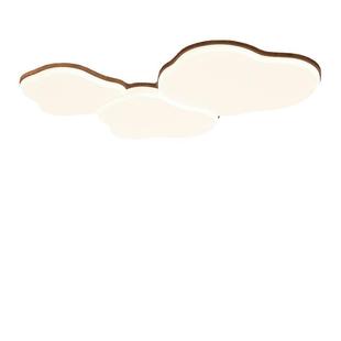 客厅吸顶灯胡桃木大厅主灯护眼云朵中古风卧室灯全屋中山家装灯具