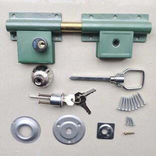 老式大门锁农村防盗锁206齿条锁分体偏芯双开门铁门木门庭院门锁