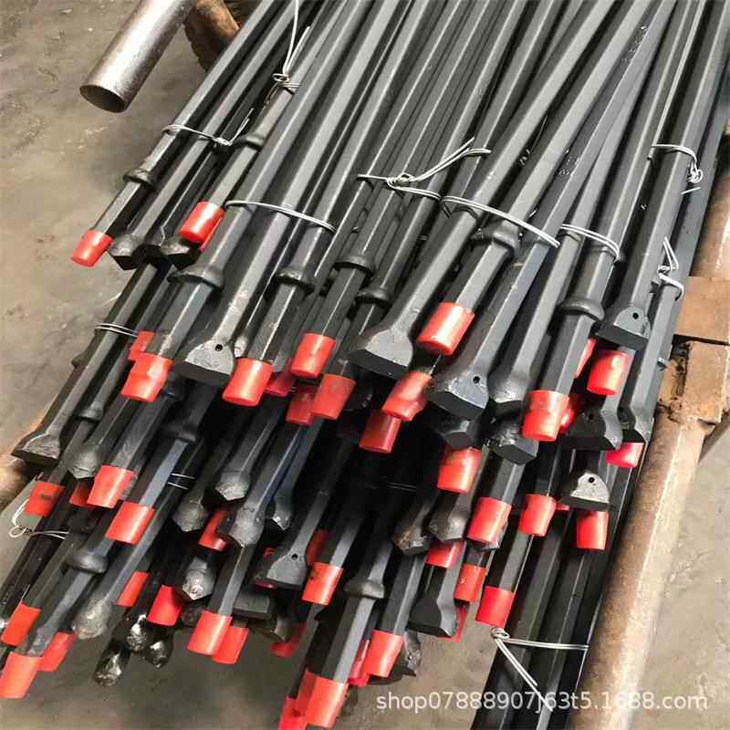 供应一体钎B22风钻杆带32钻头煤矿开采带钻头镐钎B22直径32钻头钻