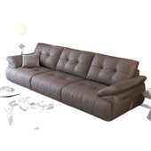 现代牛沙发客厅排层云朵头小户型皮红艺轻简约沙发意奢舒适式 直网