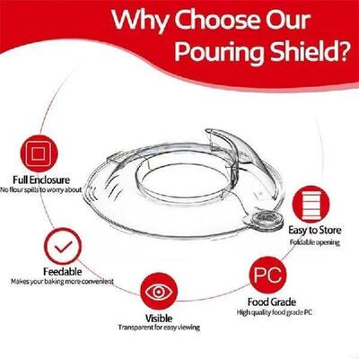 PC Construction Splatters Guard for Stand Mixer Bowl Safety