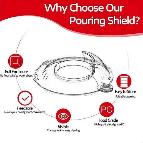 PC Construction Splatters Guard for Stand Mixer Bowl Safety