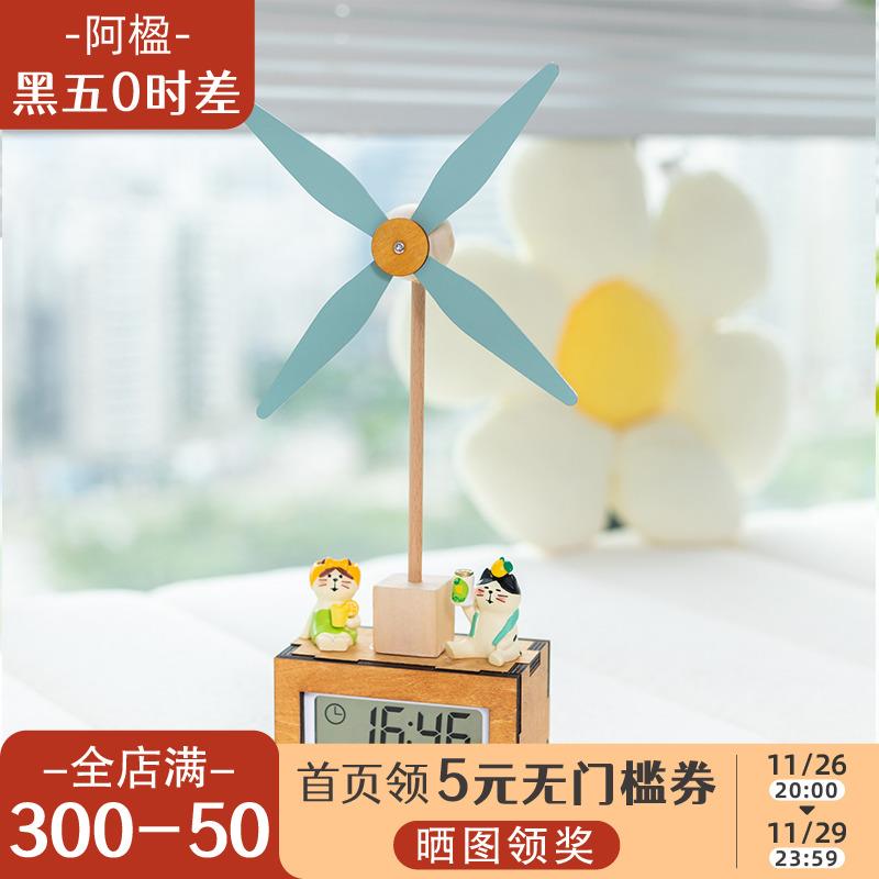 阿楹 可爱艺术简约电子钟表桌面时间温度湿度显示器儿童卧室摆台