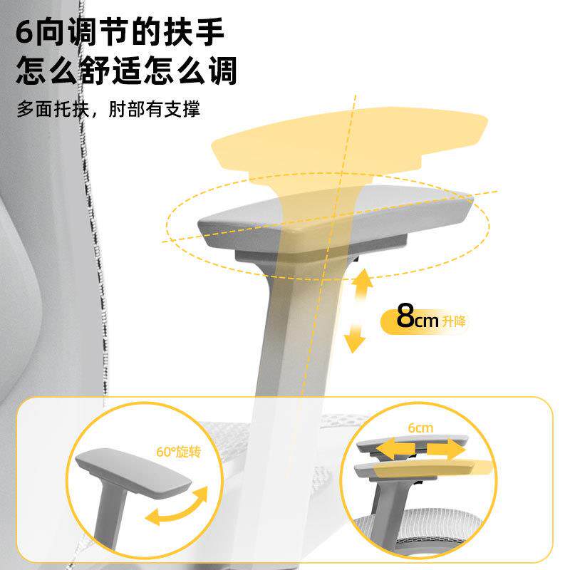 精域人体工学椅护腰电脑椅撑腰办公椅家用舒适久坐电竞椅子可躺座