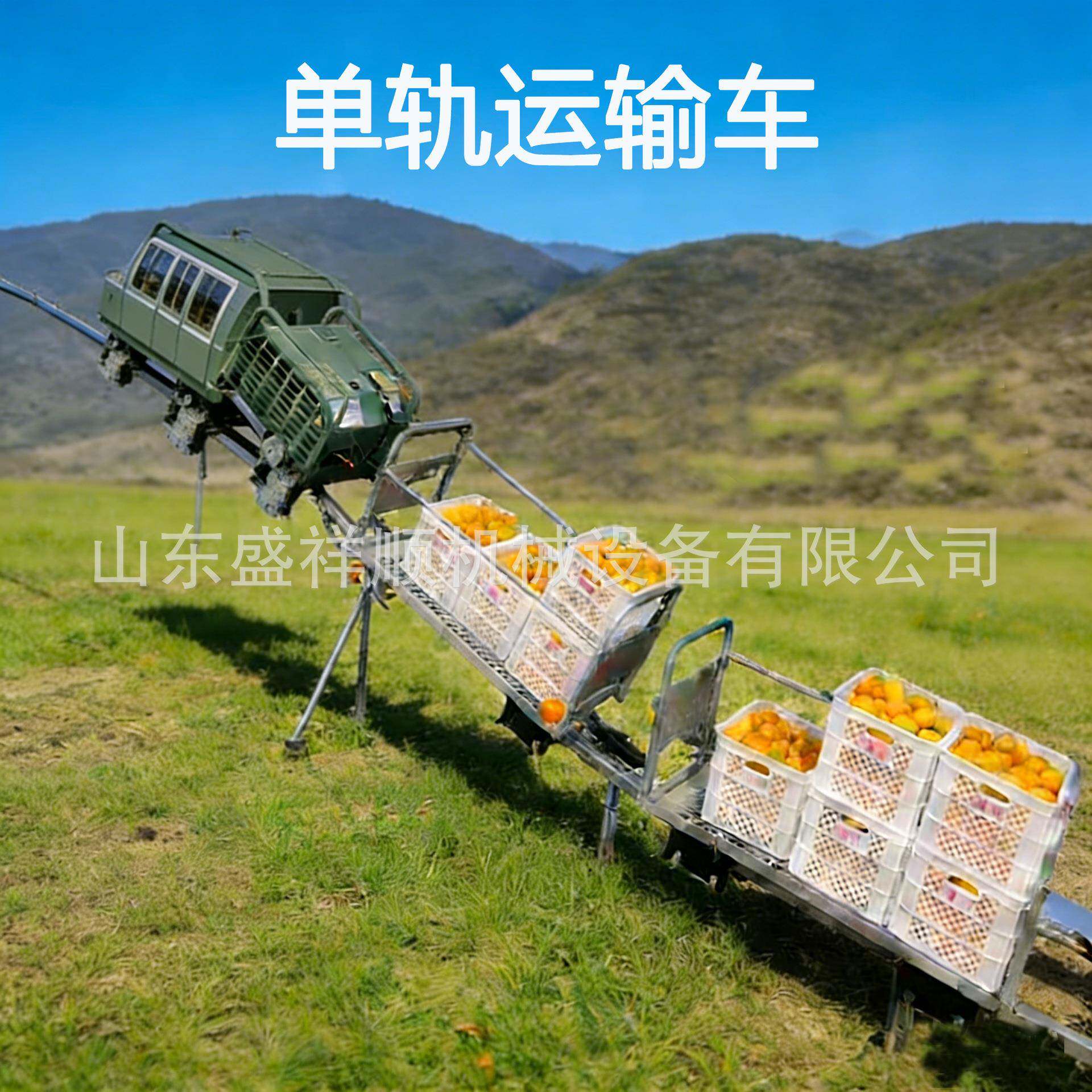 山地单轨运输车汽油大马力自走式轨道运输车农用爬坡载货小火车