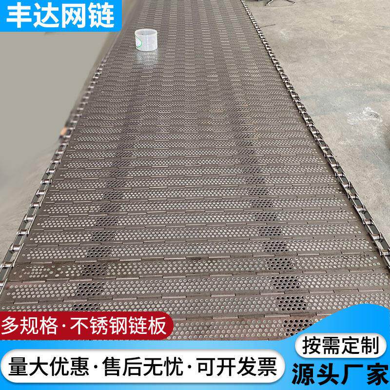 山楂片藕制品烘干用不锈钢冲孔链板宽 500mm不锈钢输送链条链板