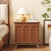 3Y复藤编床头柜小户型用卧室CTG 古全家实木边 2可储物古风中法式