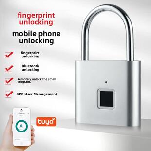 通开智能指纹挂锁通用锁具门锁不带钥匙小号锁迷你家用学生宿舍柜