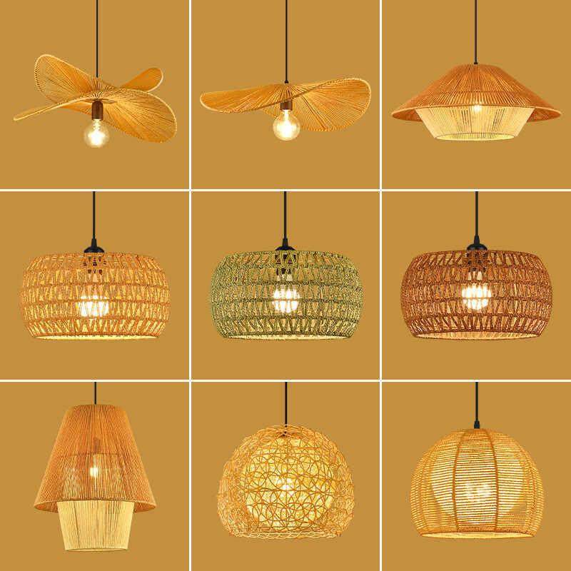 日式餐厅吊灯民宿茶室禅意复古灯创意个性艺术编织藤艺灯麻绳灯具,家装灯饰光源,酒店/宴会厅/餐饮吊灯,淘宝优惠券,粉丝福利购,淘宝优惠卷