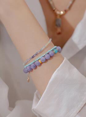 「槿紫」新中式紫色手串国风新款串珠手链
