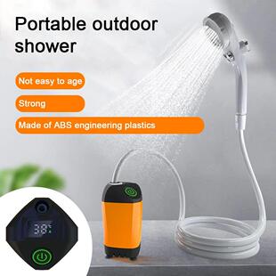 Outdoor Camping Shower IPX7 Waterproof Orange with Digital D