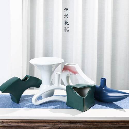 剑山池坊教专用黑色插花学花器生花立花鹤舞日式禅流花HNK意道摆