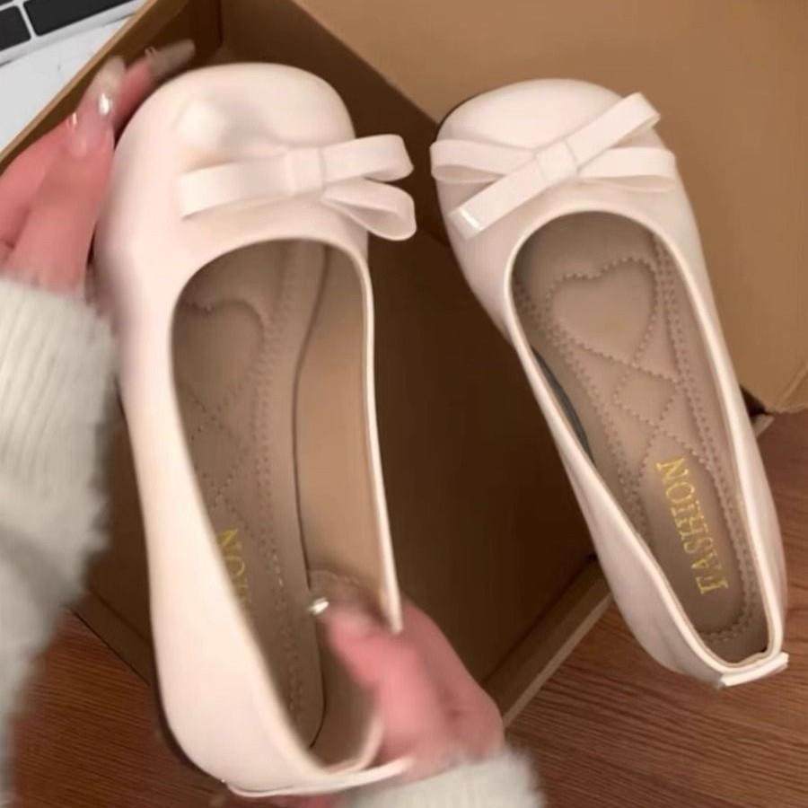 复古蝴蝶结平底法式玛丽珍鞋女2026春季豆豆鞋浅口晚晚风单鞋百搭,女鞋,浅口单鞋,淘宝优惠券,粉丝福利购,淘宝优惠卷